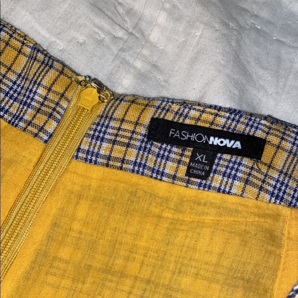 Yellow Plaid Fashion Nova High Waisted Pants